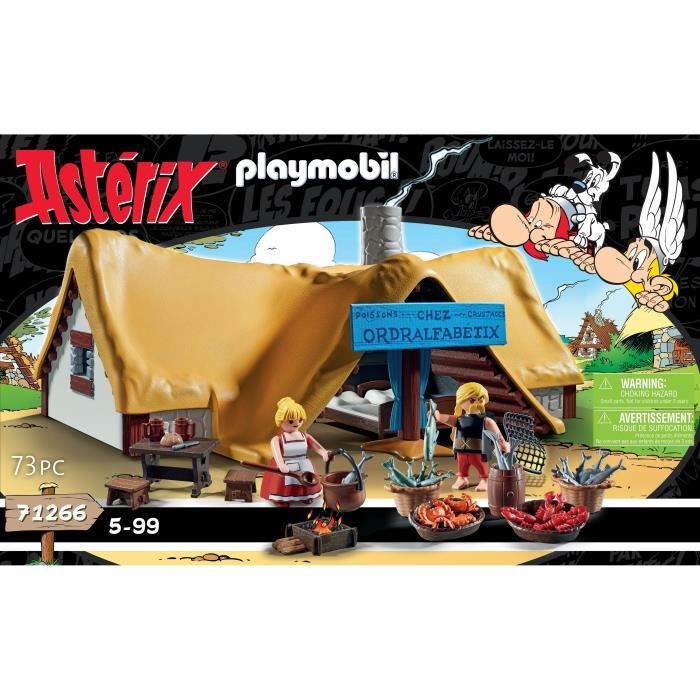 PLAYMOBIL 71266 Astérix Hutte d'Ordralfabetix, village d'Astérix, Jouet de collection, Des 5 ans