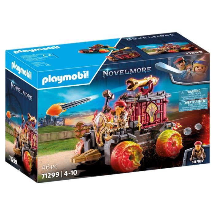 PLAYMOBIL 71299 Chariot de combat enflammé des Burnham Raiders- Affrontez les ennemis avec le chariot, son canon et siege éjectable