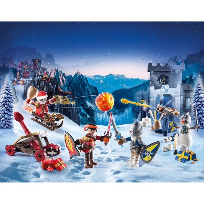 PLAYMOBIL 71346 Calendrier de l'Avent Noël chevaliers Novelmore- - La magie de Noël - 24 cases a ouvrir- pour attendre Noël