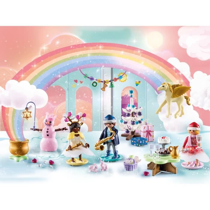 Calendrier de l'Avent PLAYMOBIL - Arc-en-ciel - La magie de Noël - 24 cases a ouvrir