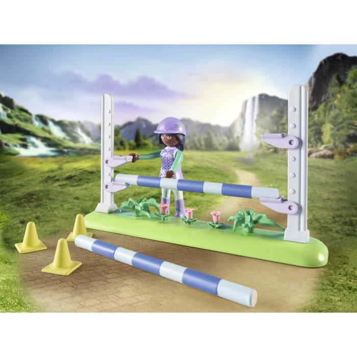 PLAYMOBIL 71355 Zoe & Blaze avec parcours d'obstacles, Horses of Waterfall, 67 pieces, Des 5 ans