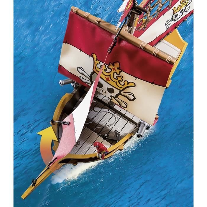 PLAYMOBIL 71418 Chaloupe des pirates, Les pirates, Avec personnages, canons, Des 4 ans