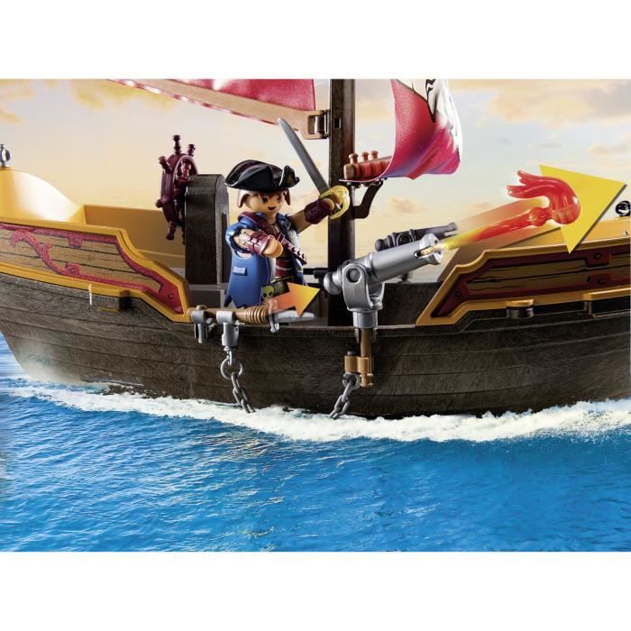 PLAYMOBIL 71418 Chaloupe des pirates, Les pirates, Avec personnages, canons, Des 4 ans