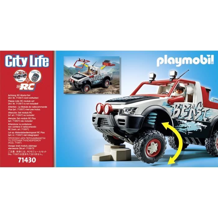 PLAYMOBIL 71430 Voiture de rallye - City Life - Avec personnage et véhicule tout-terrain - 74 pieces - Des 4 ans