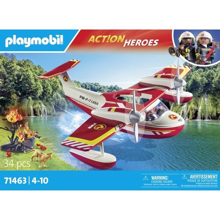 PLAYMOBIL 71463 Hydravion avec pompier - Action Heroes - Les pompiers - Des 4 ans