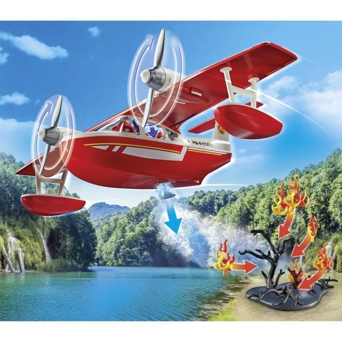 PLAYMOBIL 71463 Hydravion avec pompier - Action Heroes - Les pompiers - Des 4 ans