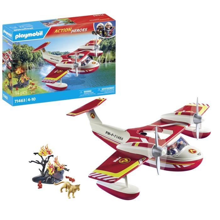 PLAYMOBIL 71463 Hydravion avec pompier - Action Heroes - Les pompiers - Des 4 ans