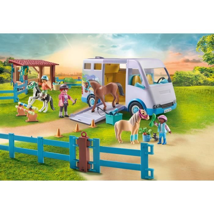 PLAYMOBIL 71493 Van pour cheval et poneys avec enclos