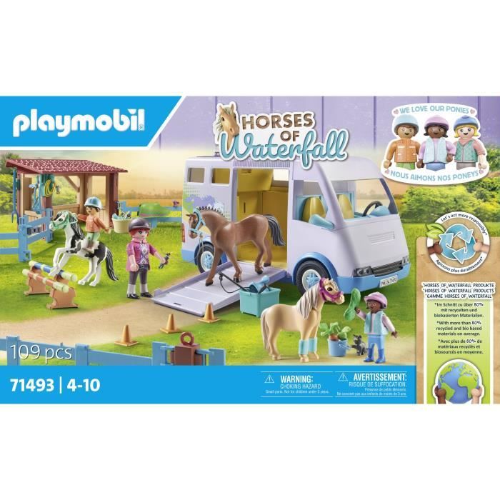 PLAYMOBIL 71493 Van pour cheval et poneys avec enclos