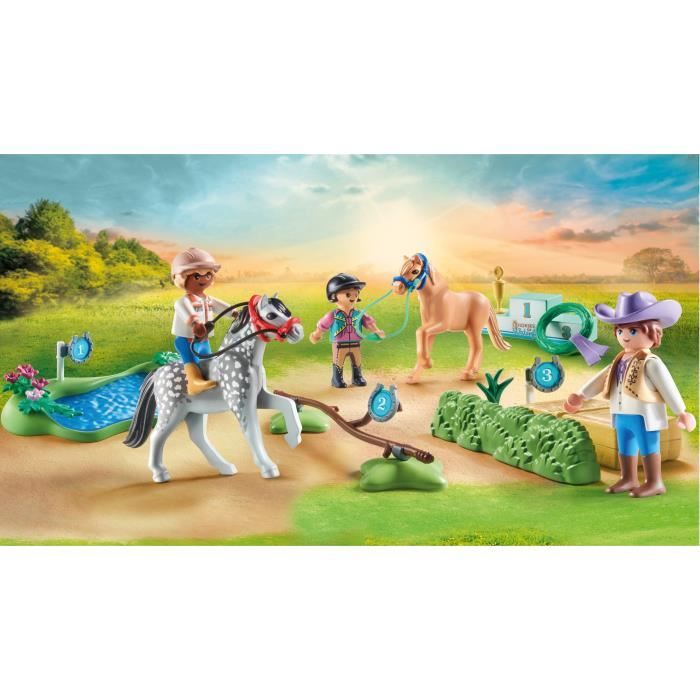 PLAYMOBIL 71495 Cavaliers poneys et saut d'obstacles