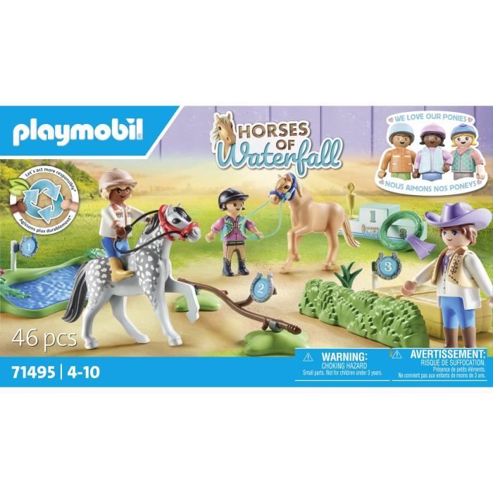 PLAYMOBIL 71495 Cavaliers poneys et saut d'obstacles