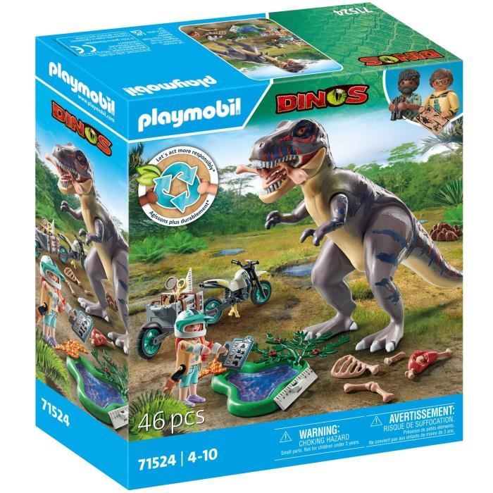 PLAYMOBIL 71524 Explorateur avec moto et tyrannosaure