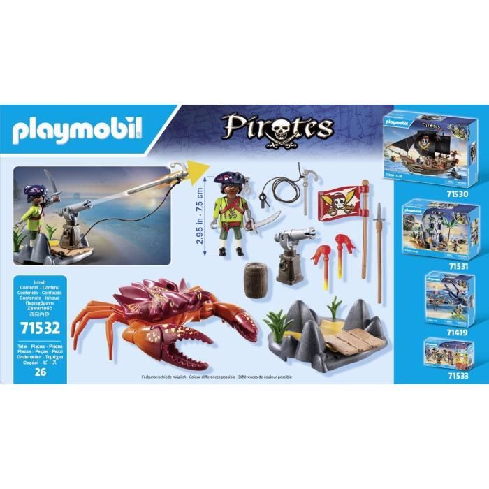 PLAYMOBIL 71532 Pirate et crabe géant - Les Pirates