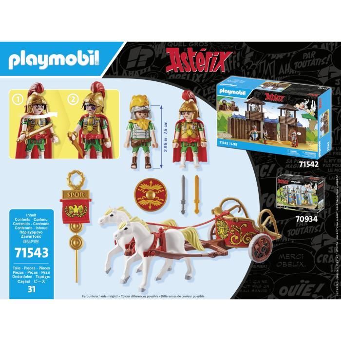 PLAYMOBIL 71543 Astérix : César avec char et chevaux