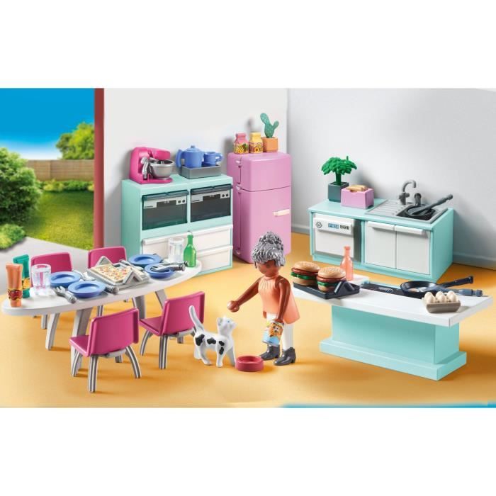 PLAYMOBIL 71608 Cuisine avec ilôt central, My life, Maison d'architecte, 105 pieces, Des 4 ans