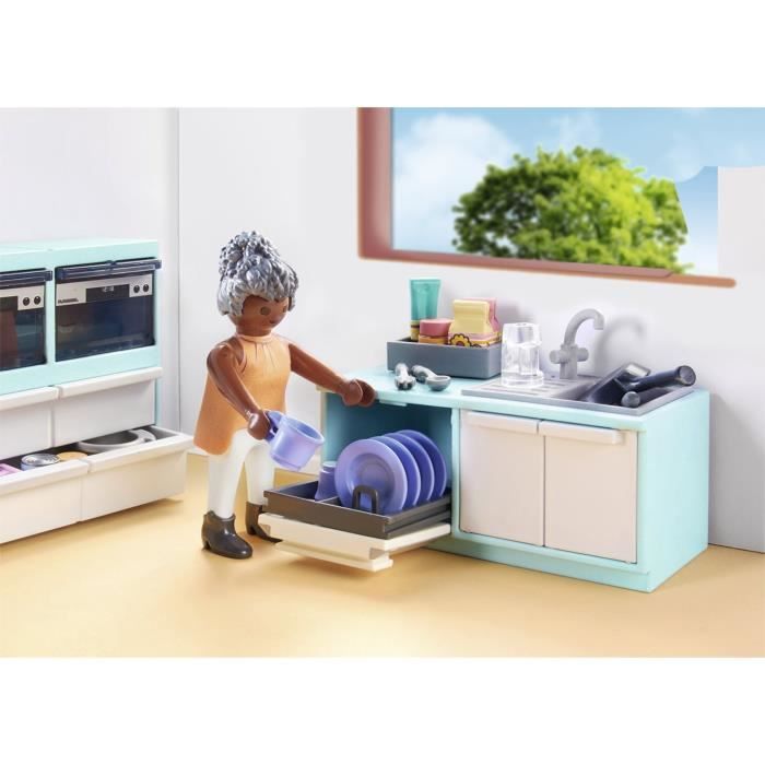 PLAYMOBIL 71608 Cuisine avec ilôt central, My life, Maison d'architecte, 105 pieces, Des 4 ans