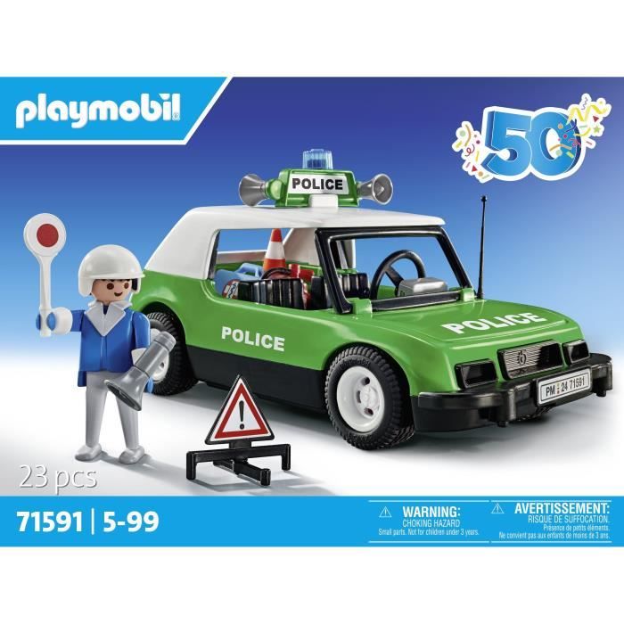 PLAYMOBIL 71591  Voiture de police collector  - édition spéciale anniversaire Playmobil - Des 5 ans