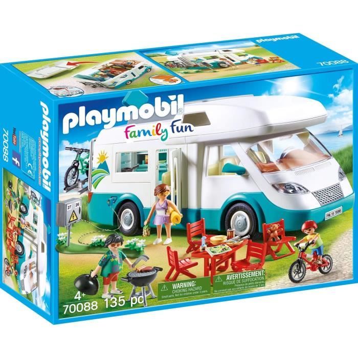 Playmobil 70088 Camping-car et Famille, Family Fun, 135 pieces, Le camping