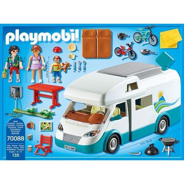 Playmobil 70088 Camping-car et Famille, Family Fun, 135 pieces, Le camping