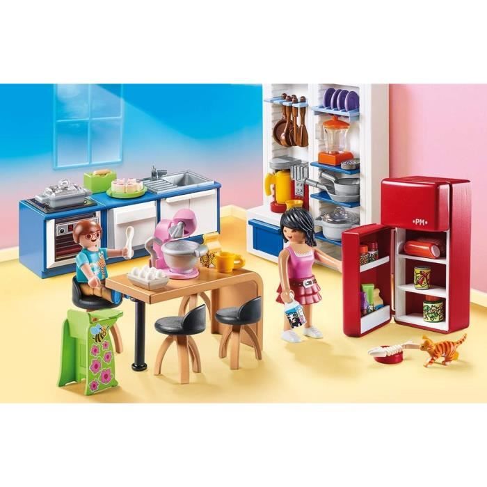 PLAYMOBIL 70206 Cuisine familiale, Dollhouse La Maison Traditionnelle, 129 pieces, des 4 ans