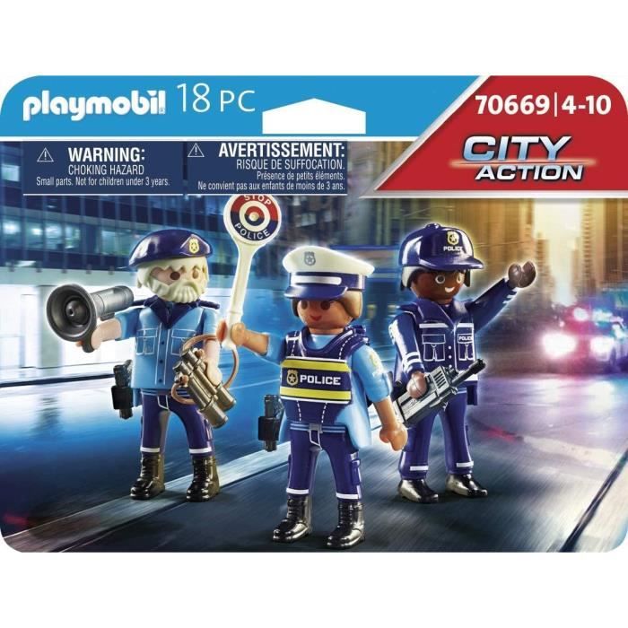 PLAYMOBIL - 70669 - Police Equipe de policiers - Bleu - Mixte - 4 ans et plus