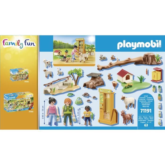 PLAYMOBIL - 71191 - Ferme pédagogique - Le parc animalier - Animaux domestiques - Family Fun - Country