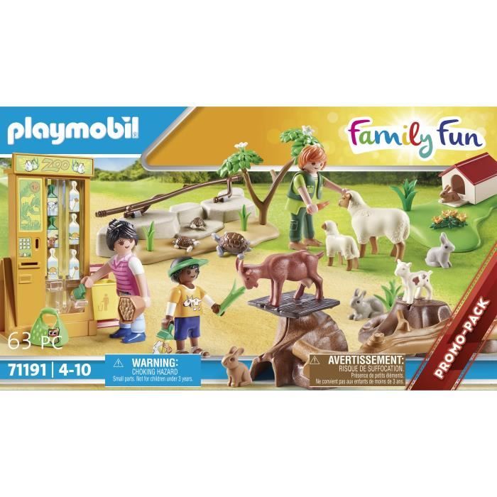 PLAYMOBIL - 71191 - Ferme pédagogique - Le parc animalier - Animaux domestiques - Family Fun - Country