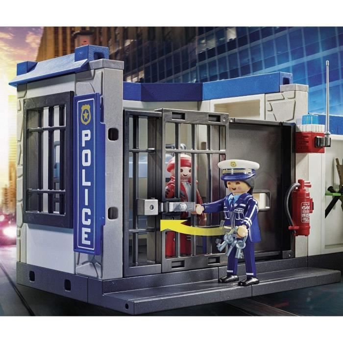 PLAYMOBIL 70568 Poste de police et cambrioleur, City Action les Policiers, Pour enfant des 4 ans