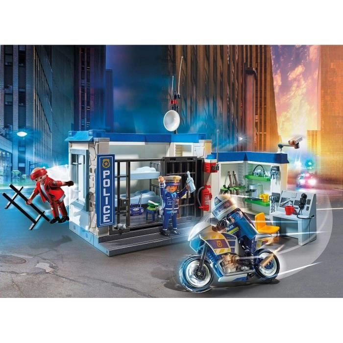 PLAYMOBIL 70568 Poste de police et cambrioleur, City Action les Policiers, Pour enfant des 4 ans