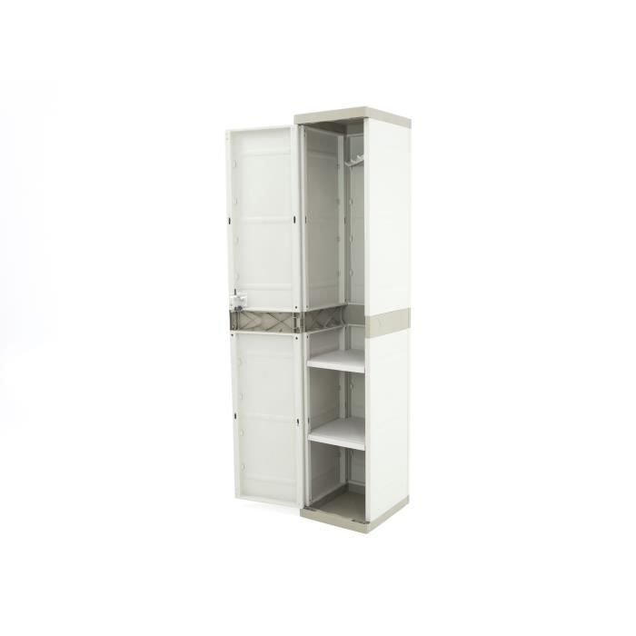 Armoire haute vestiaire PLASTIKEN - 1 porte, 35cm - Blanc