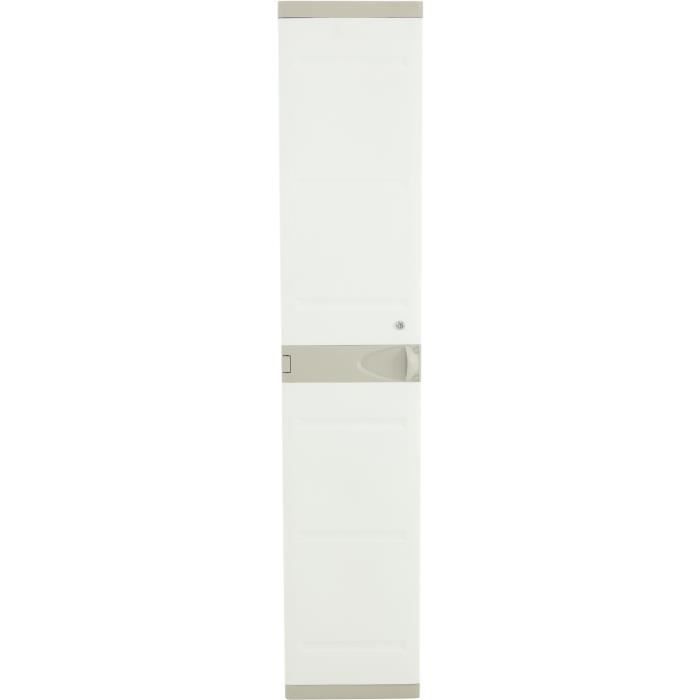 Armoire haute vestiaire PLASTIKEN - 1 porte, 35cm - Blanc