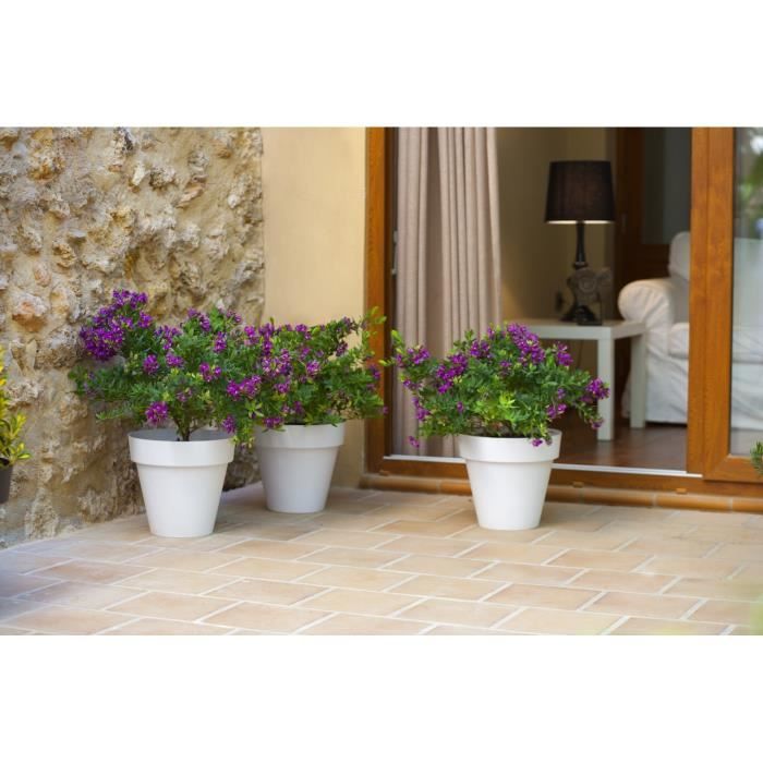 PLASTIKEN Pot de fleurs Tes - 48 cm - Blanc