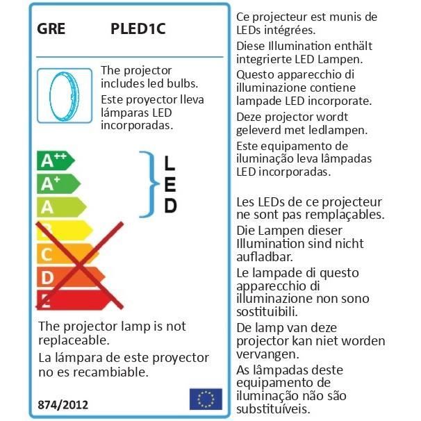 GRE - Projecteur - LED Couleur - pour piscines hors-sol paroi en acier/métal