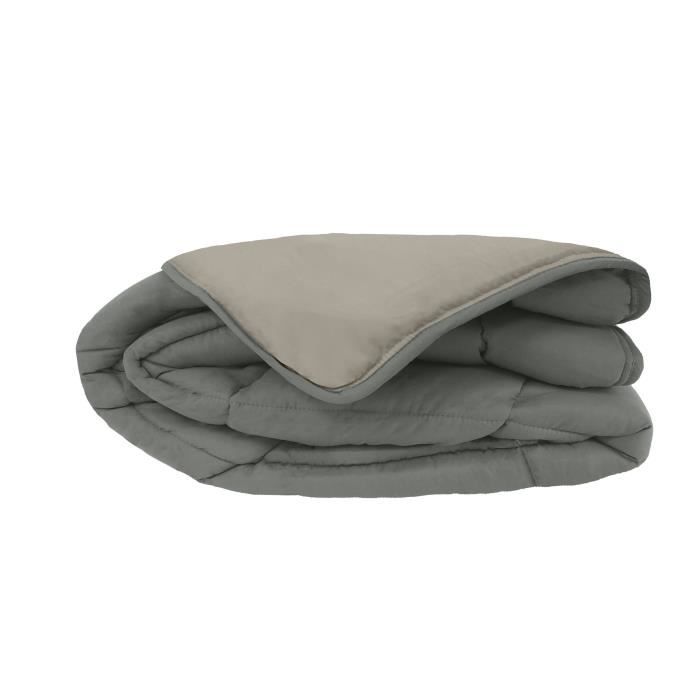 CALGARY Couette chaude Microfibre 400g/m² Gris & Argent 140x200cm