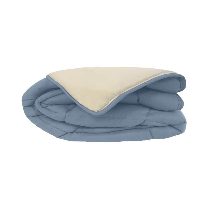 Couette Microfibre 400g/m² CALGARY Petrole & Mastic 140x200cm