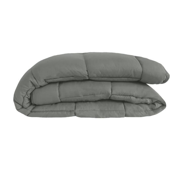 Couette Microfibre 400g/m² CALGARY Gris & Argent 220x240cm