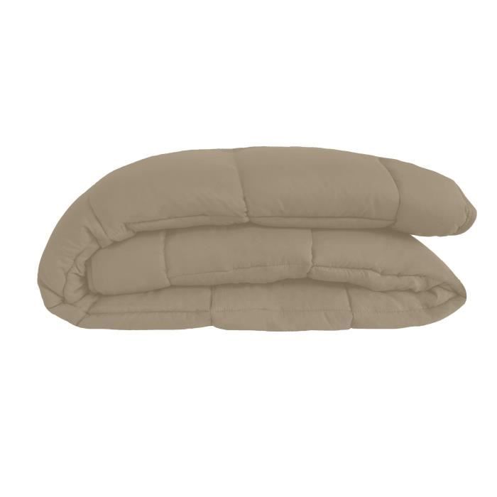 CALGARY Couette chaude Microfibre 400g/m² Taupe & Lin 240x260cm