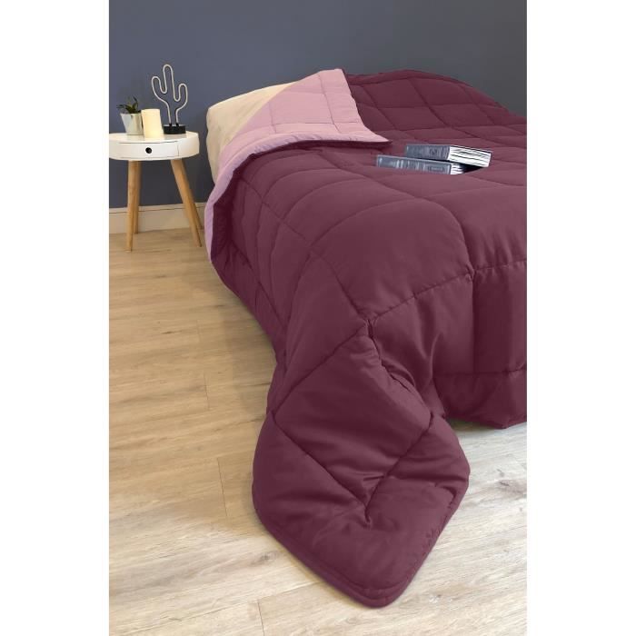 Couette Microfibre 400g/m² CALGARY Prune & Parme 240x260cm