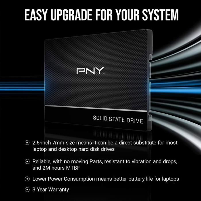 PNY - CS900 SATA - Disque SSD - 2,5 - 250GB