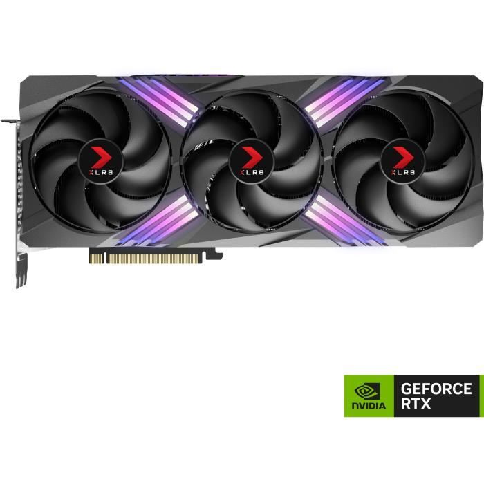 PNY - Carte graphique - GeForce RTX 4080 SUPER 16GB XLR8 Gaming VERTO EPIC-X RGB Overclocked Triple Fan DLSS 3