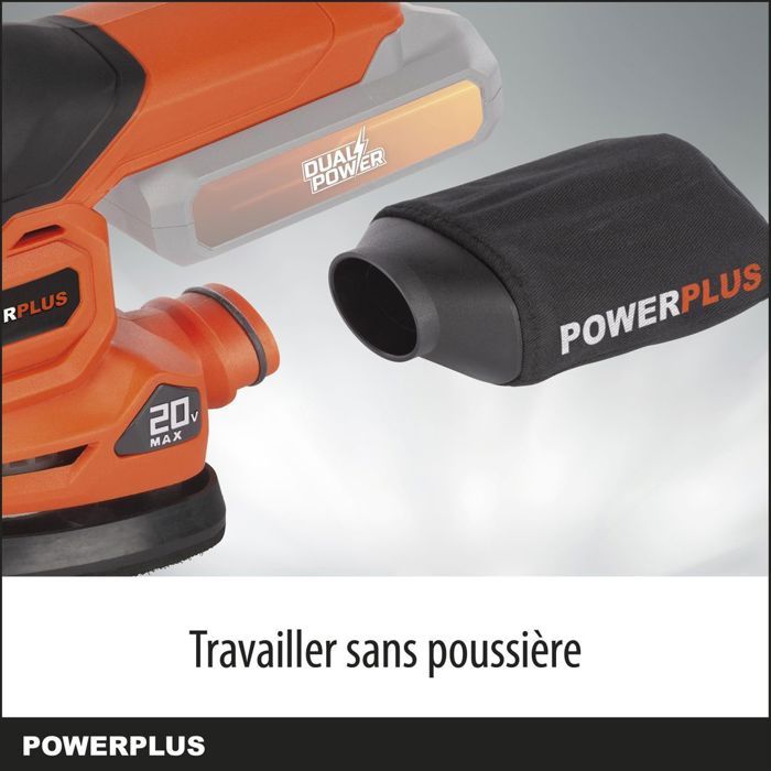 Ponceuse multifonctions sans fil 20V - DUAL POWER POWDP50200 - Orange