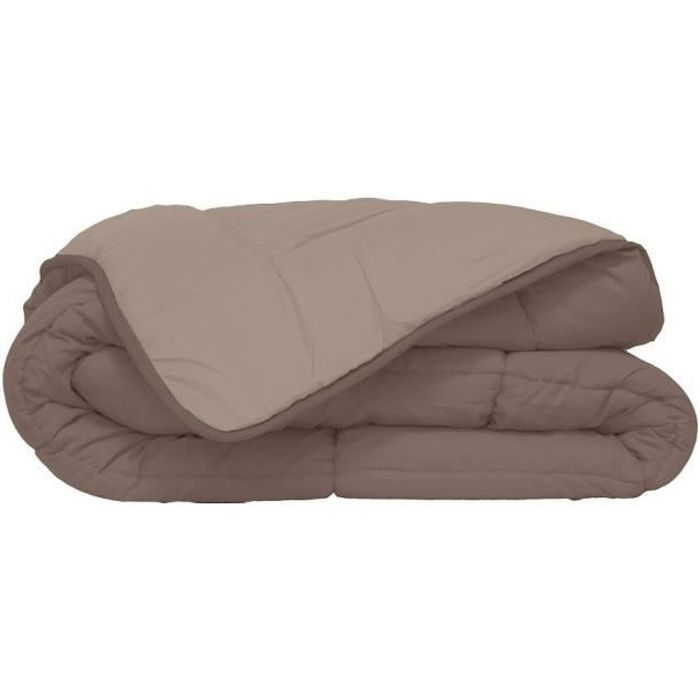 HUDSON Couette légere Microfibre 200g/m² 140x200cm Taupe & Lin