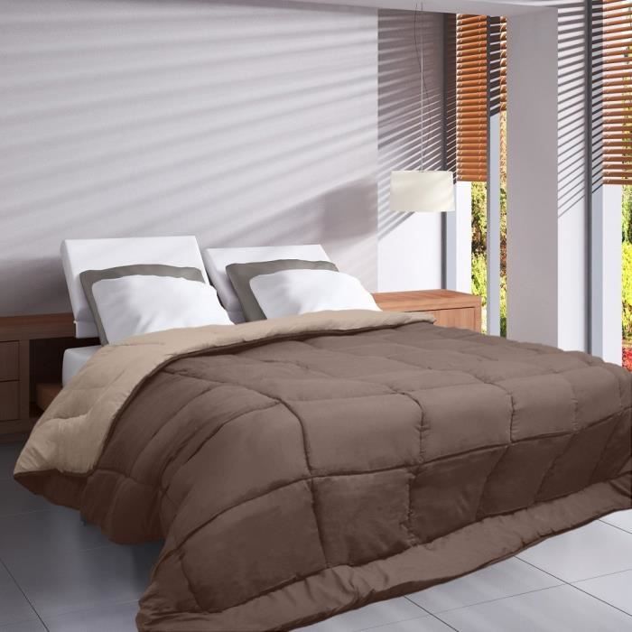 HUDSON Couette légere Microfibre 200g/m² 140x200cm Taupe & Lin