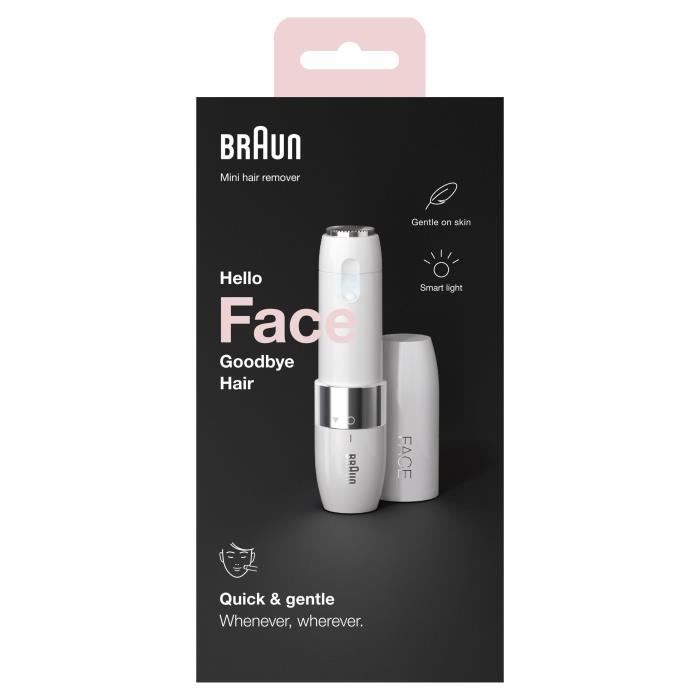 Rasoir Visage électrique pour femme Braun Face Mini FS1000 - Fonction Smart Light - Blanc