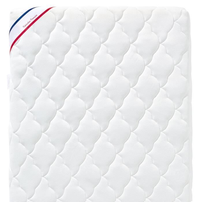 Matelas Bébé Bamboo - 60x120x10 cm - Viscose Douce - Déhoussable - Sans traitement chimique