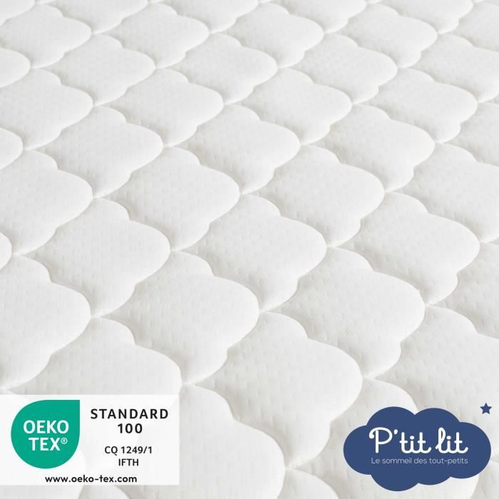 Matelas Bébé Parfait - 70x140x10 cm - 2 Faces : Été / Hiver - Déhoussable - Anti Acarien