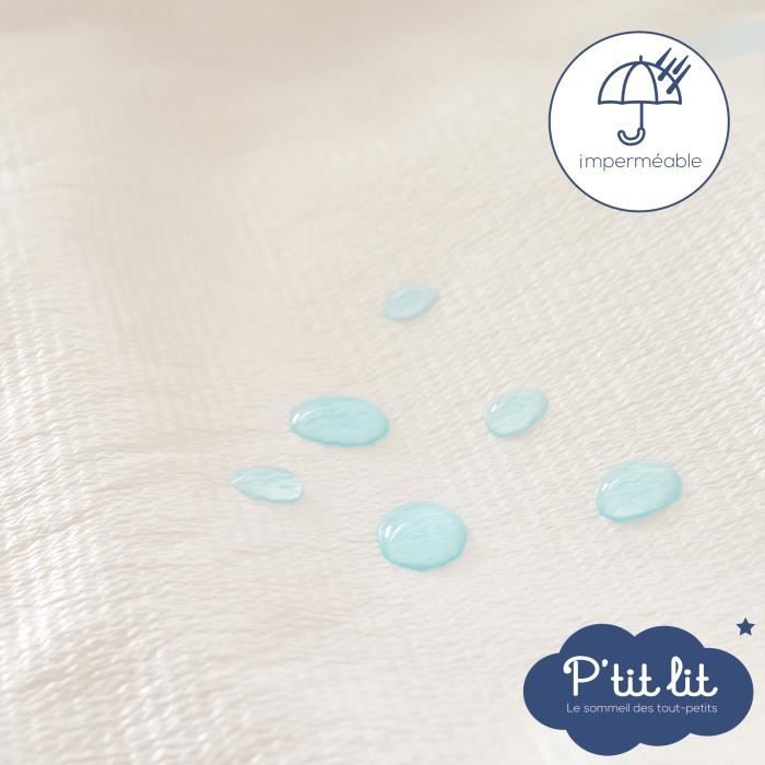 Lot de 2 Proteges Matelas Bébé Anti Acariens - pour Couffin, Nacelle, Landeau - Alese Imperméable - Bouclette 100% coton - 40x80 cm