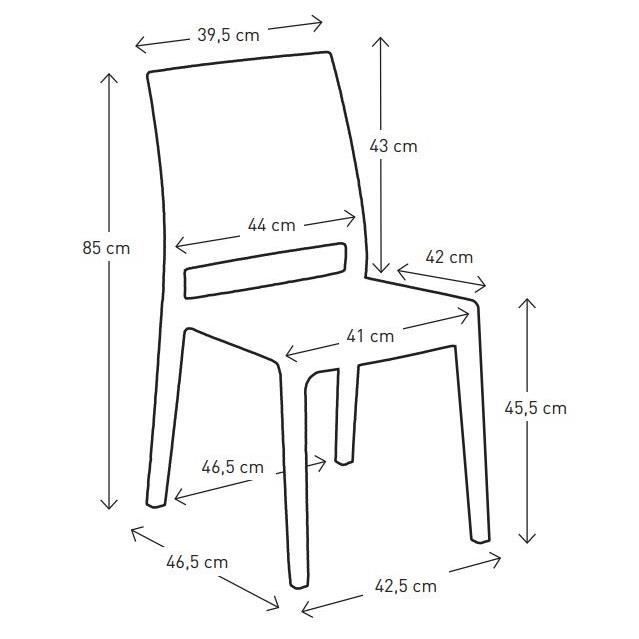 Lot de 4 Chaises de jardin Clio - Imitation résine tressée - 55 x 46 x 85 cm - Gris anthracite