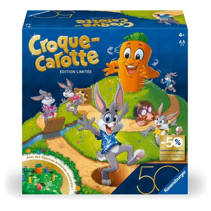 Croque Carotte 50 ans, Jeu de société, Enfants et Parents, Jeu de parcours rigolo, A partir de 4 ans, Mixte, 23006, Ravensburger