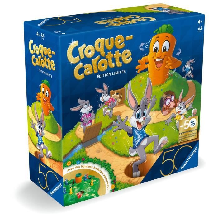 Croque Carotte 50 ans, Jeu de société, Enfants et Parents, Jeu de parcours rigolo, A partir de 4 ans, Mixte, 23006, Ravensburger